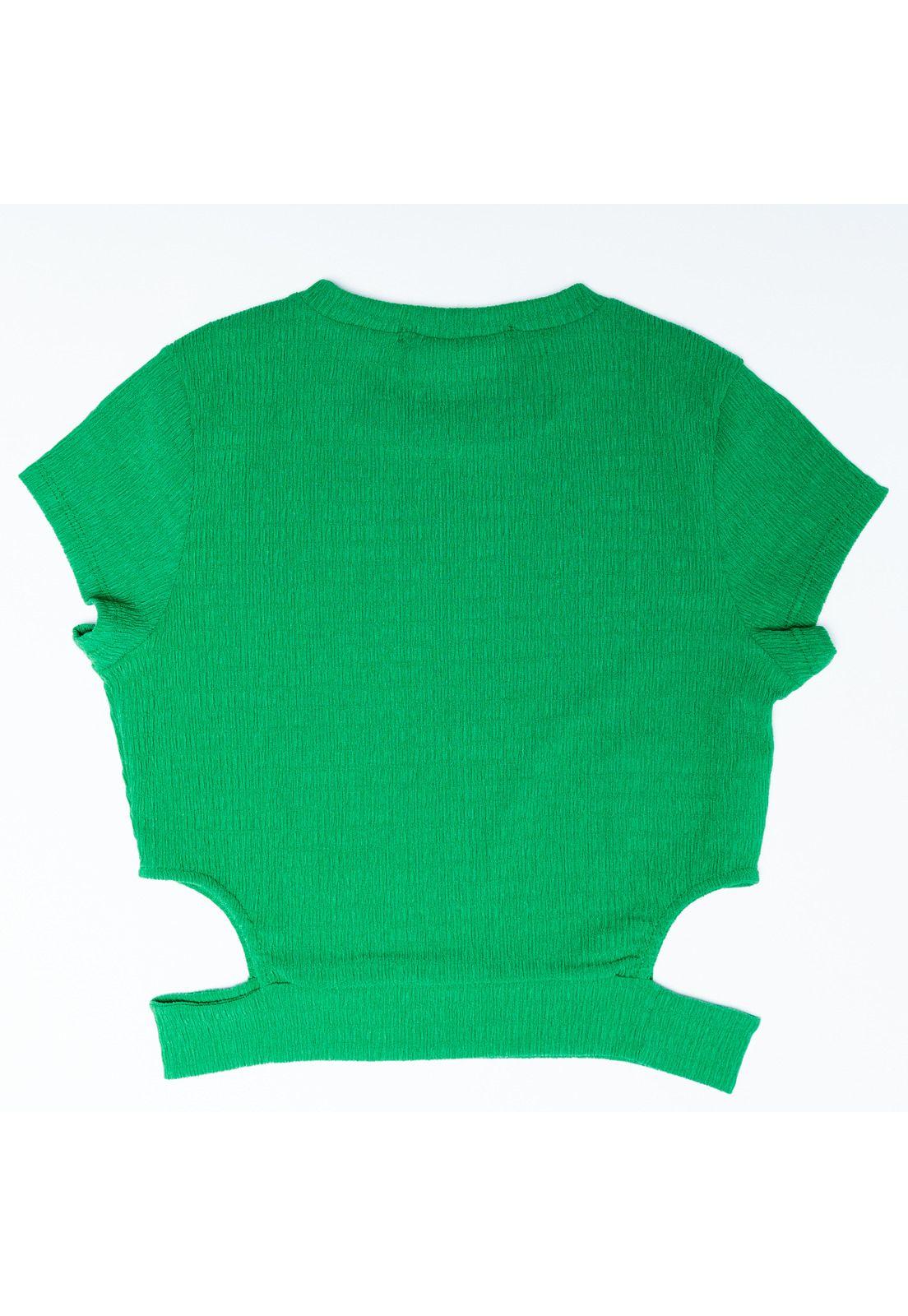 Polera Kira Crop Aberturas en Costado Verde Cacao-1