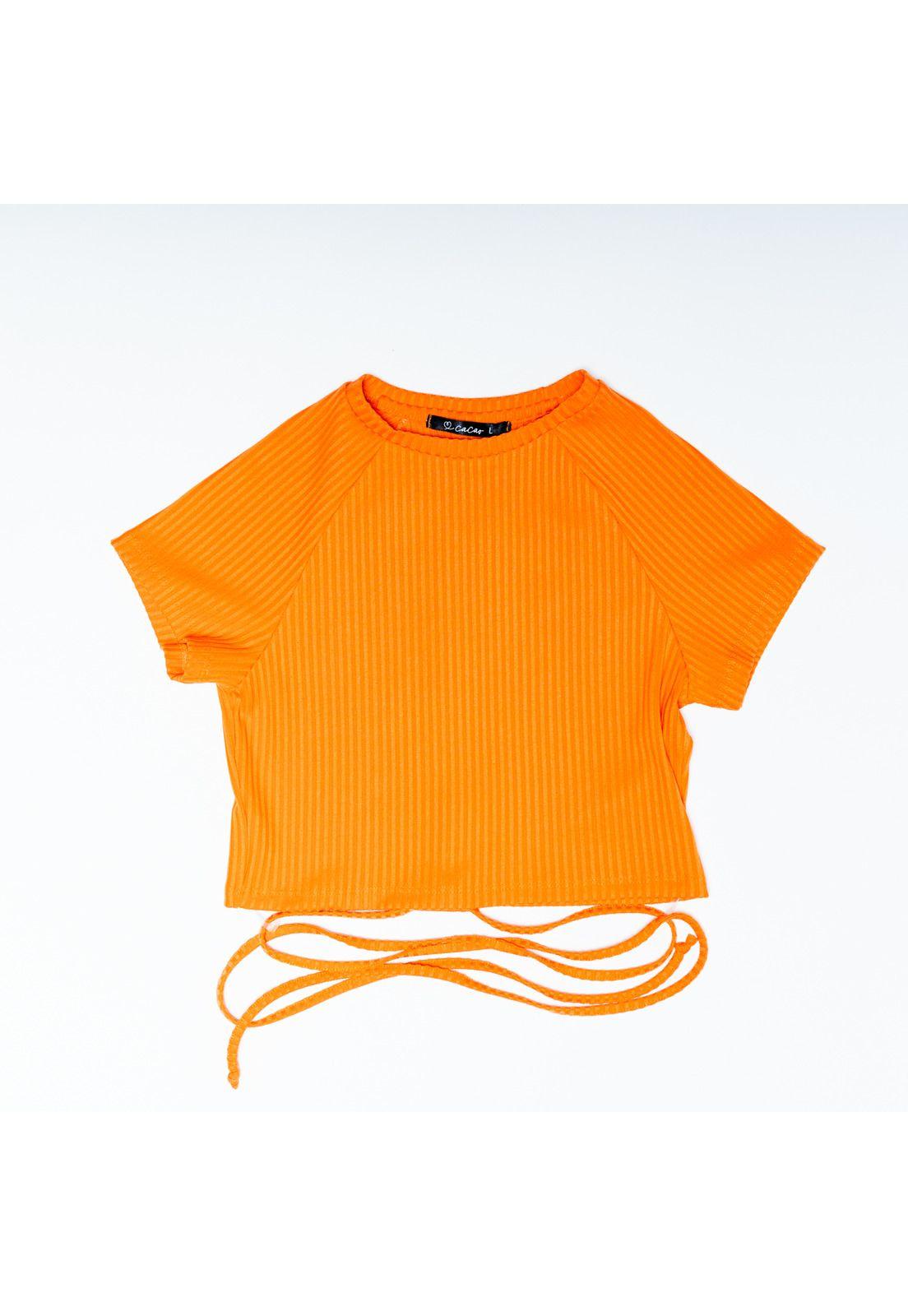 Polera Cey Crop Amarra Espalda Naranjo Cacao-0