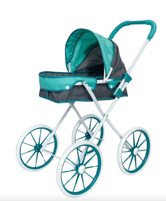 Coche de Mu ecas Vintage con Bolso y 4 Ruedas Grandes-1