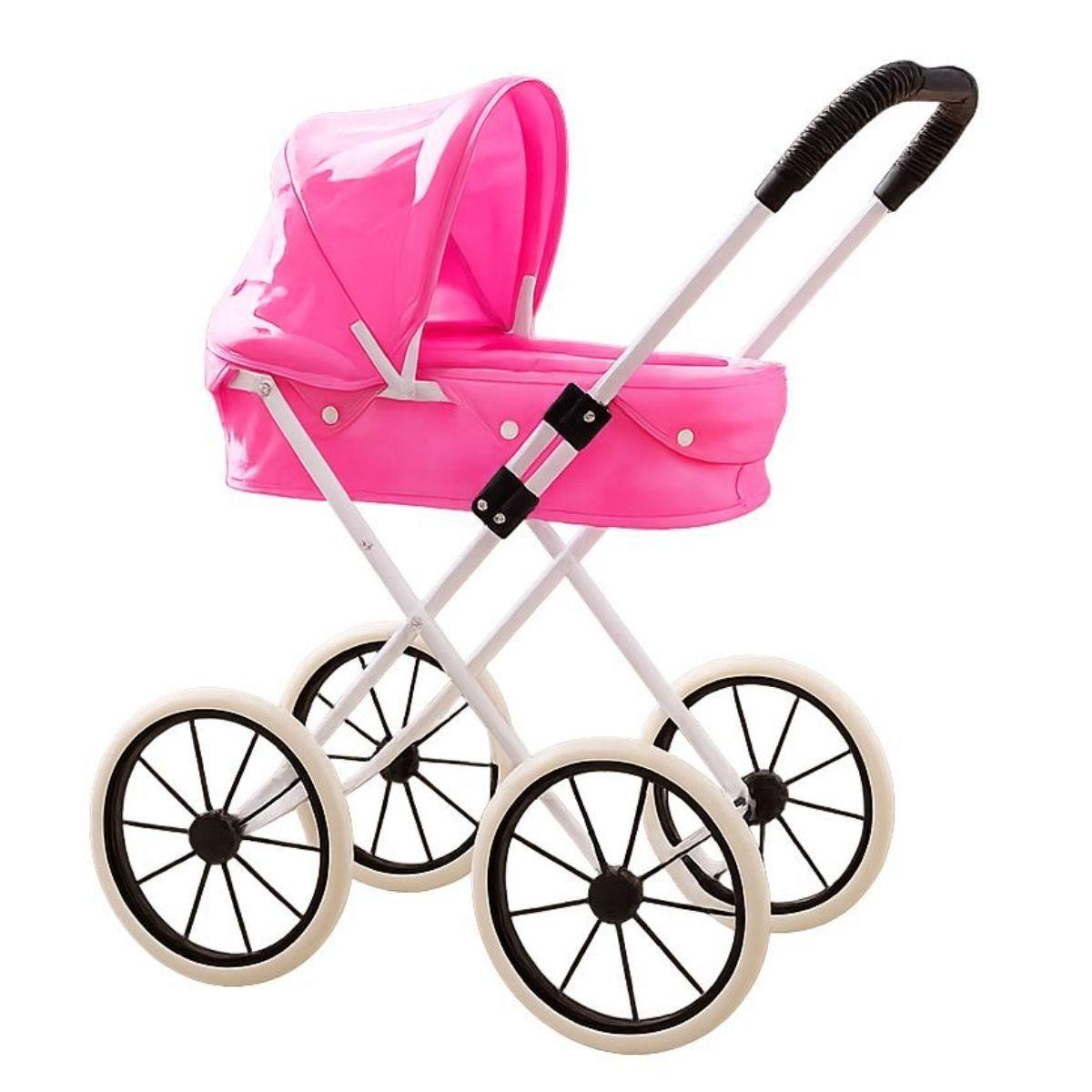 Coche de Mu ecas Vintage con Bolso y 4 Ruedas Grandes-0