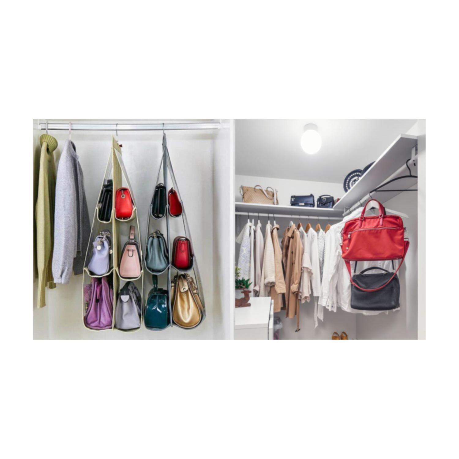 Organizador De Bolsos Para Colgar en Closet 6 Compartimientos 36x86-4