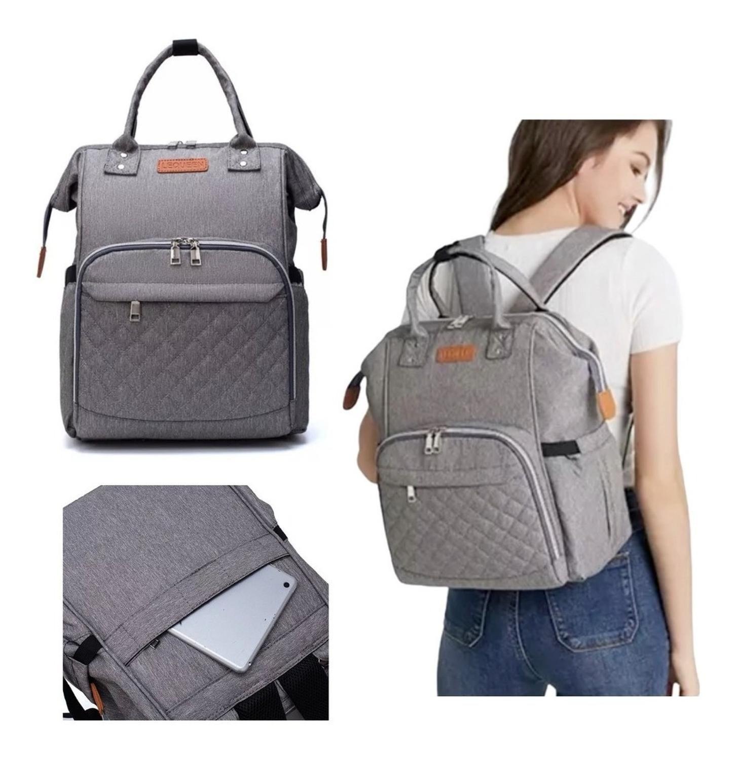 Mochila Pañalera Impermeable Con Bolsillo De Seguridad.-0