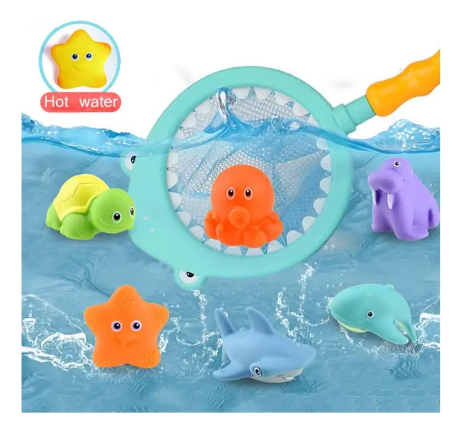 Juguete De Baño Bebés Y Niños - Red Tiburón Y Animales Mar-3