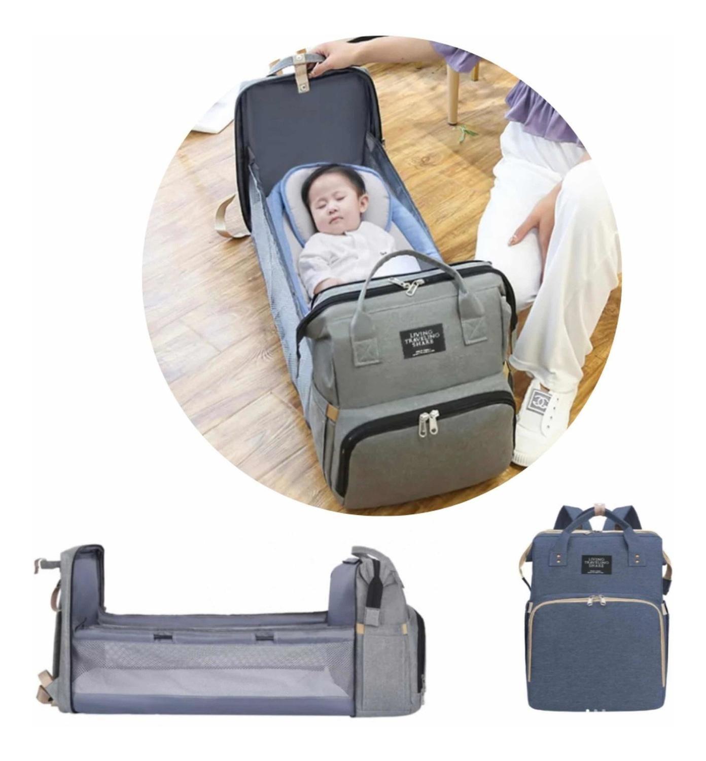 Práctica Mochila 3 En 1. Pañalera, Cuna Y Mudador Portátil-0