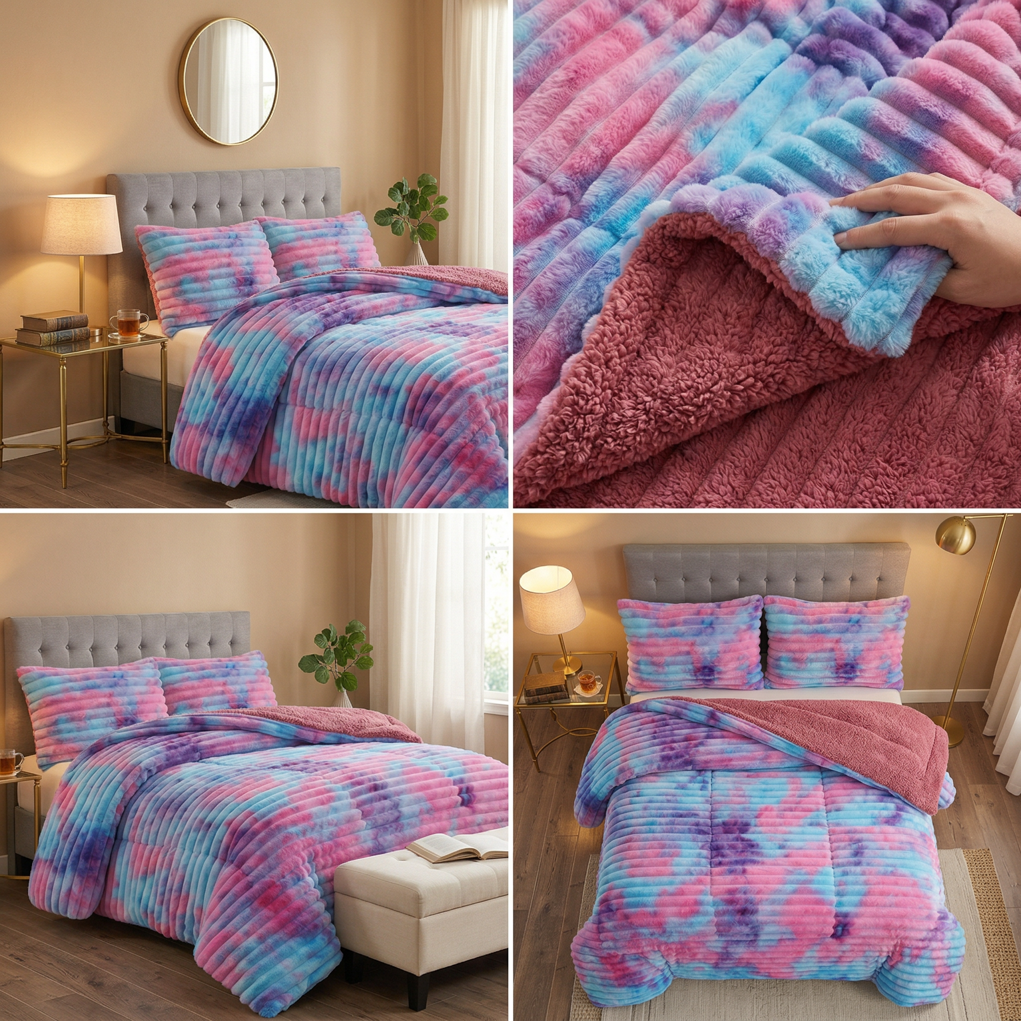 Cobertor Chiporro lineas 2 plazas - Multicolor Jaspeado DN18-4