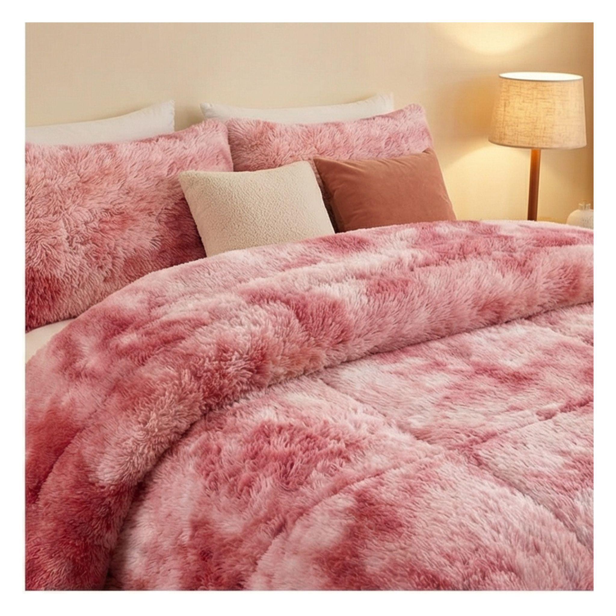 Cobertor Chiporro Peludo 1.5 Plazas - Rosado Jaspeado C023-2