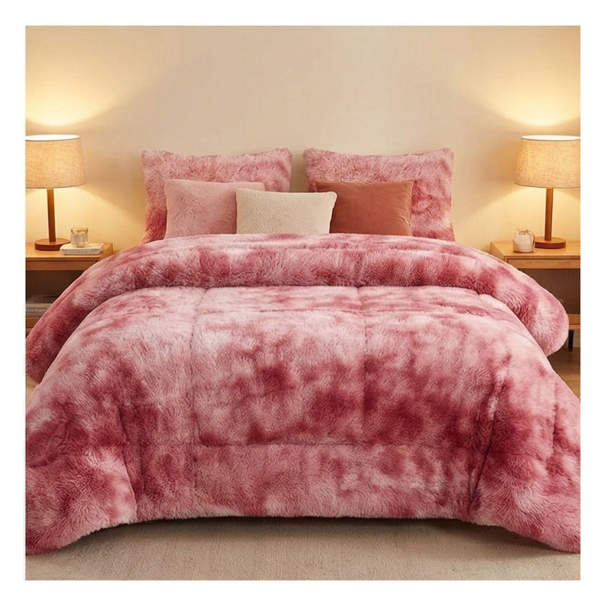 Cobertor Chiporro Peludo 1.5 Plazas - Rosado Jaspeado C023-3