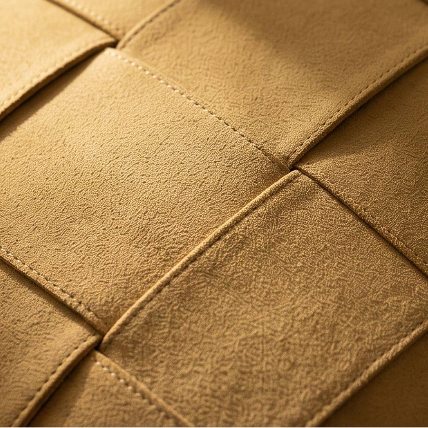 Set 2 Fundas de Cojín Cuero Tejido Entretejido Mostaza 45x45 cm Colección Toscana Siena-2