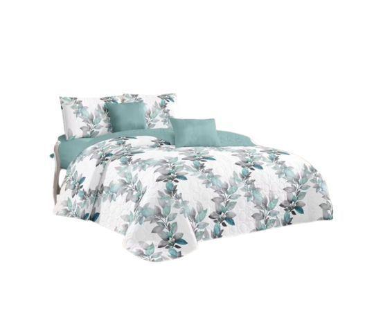 Cubrecama Quilt Verano 2 Plazas - Blanco Hojas Bicolor KFL581-0