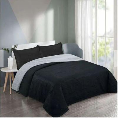 Cubrecama Quilt Verano 2 Plazas - Modelo Unicolor - Negro -2