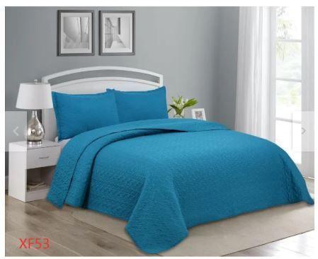 Cubrecama Quilt Verano 2 Plazas - Azul Petróleo XF53 - Azul -2