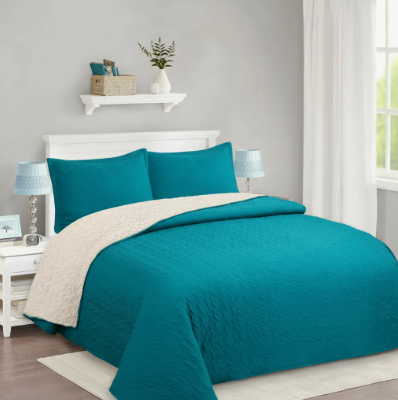 Cubrecama sherpa 2 Plazas Petróleo M920-2