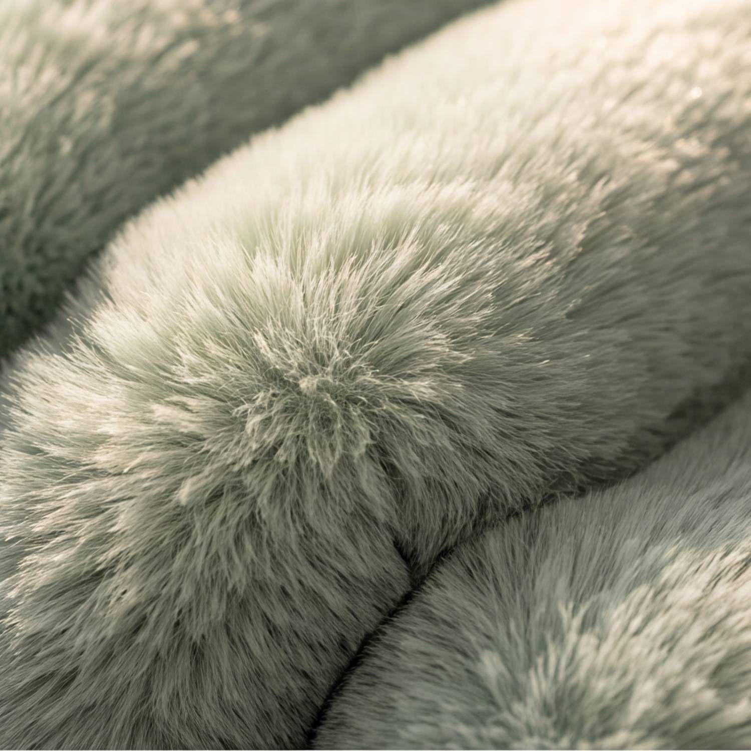 Set 2 Fundas de Cojín Sherpa Suave por Capas Celeste 45x45 cm Colección Hygge Menta-1