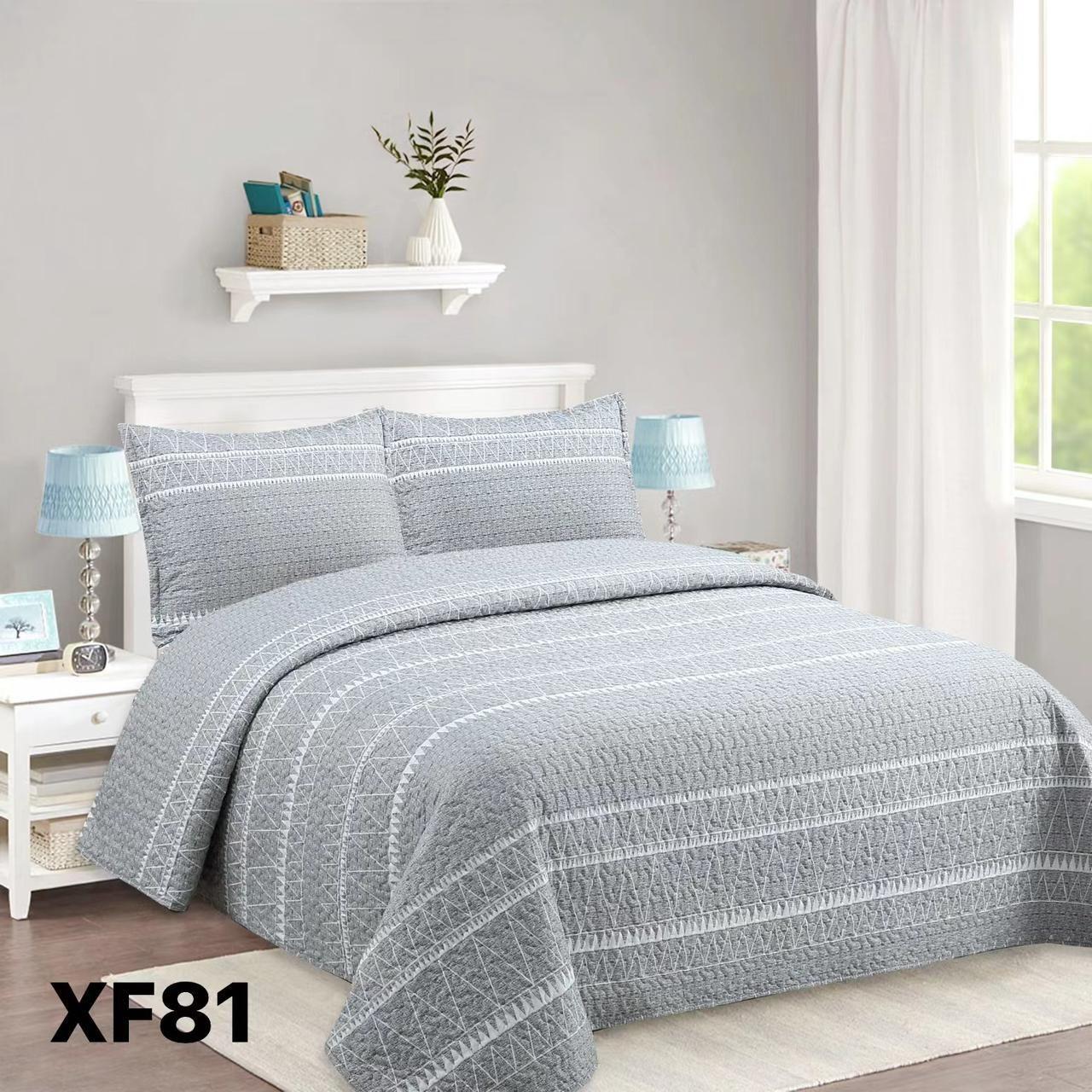 Cubrecama Quilt Verano 1.5P Gris Triángulo XF81-0