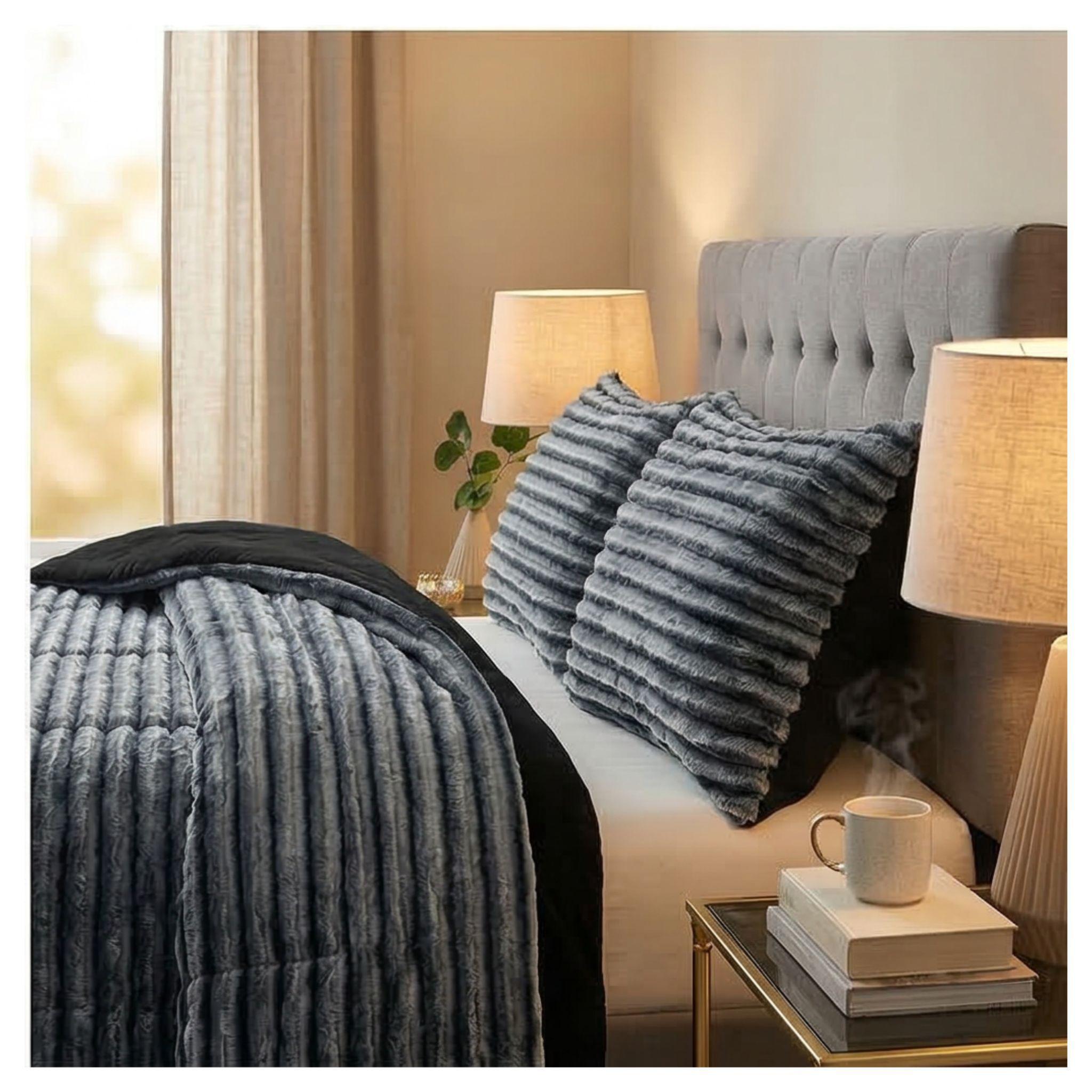 Cobertor Chiporro lineas 2 plazas - Negro DN13-2