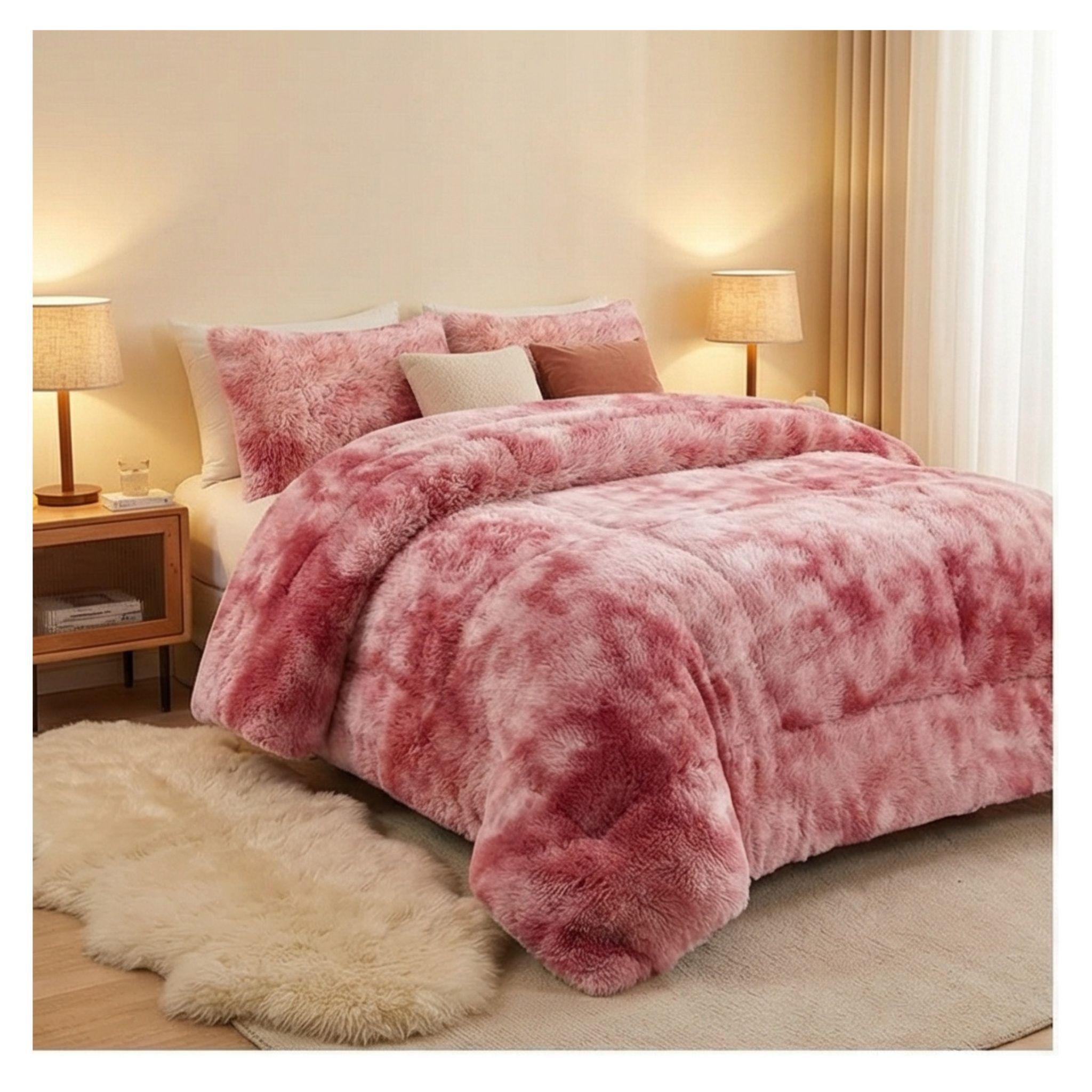 Cobertor Chiporro Peludo 2 Plazas - Rosado jaspeada 023 -2