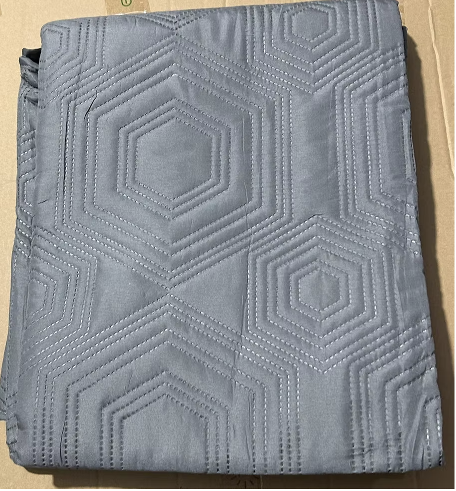 Cubrecama Quilt Verano 2 Plazas Gris diseño Hexagonal CS016-2