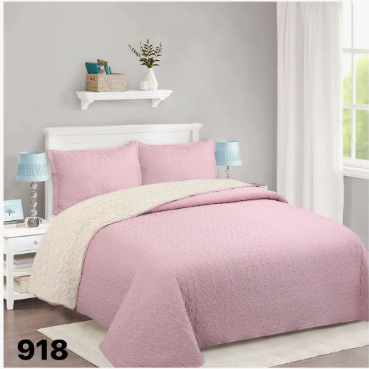 Cubrecama sherpa 2 Plazas Palo Rosa M918-2