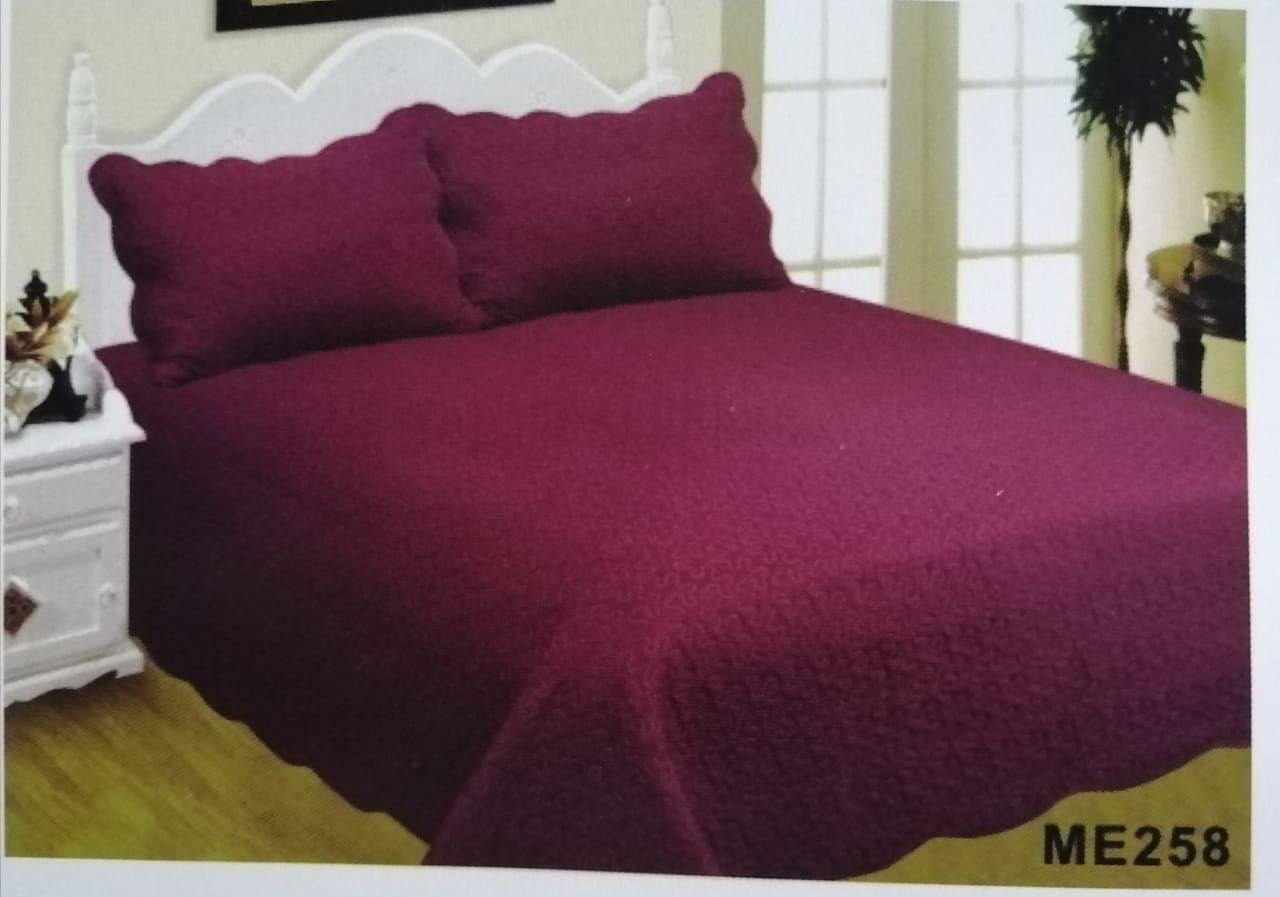 Cubrecama Quilt Verano Bordado 1.5P - Burdeo Bordado ME258-2