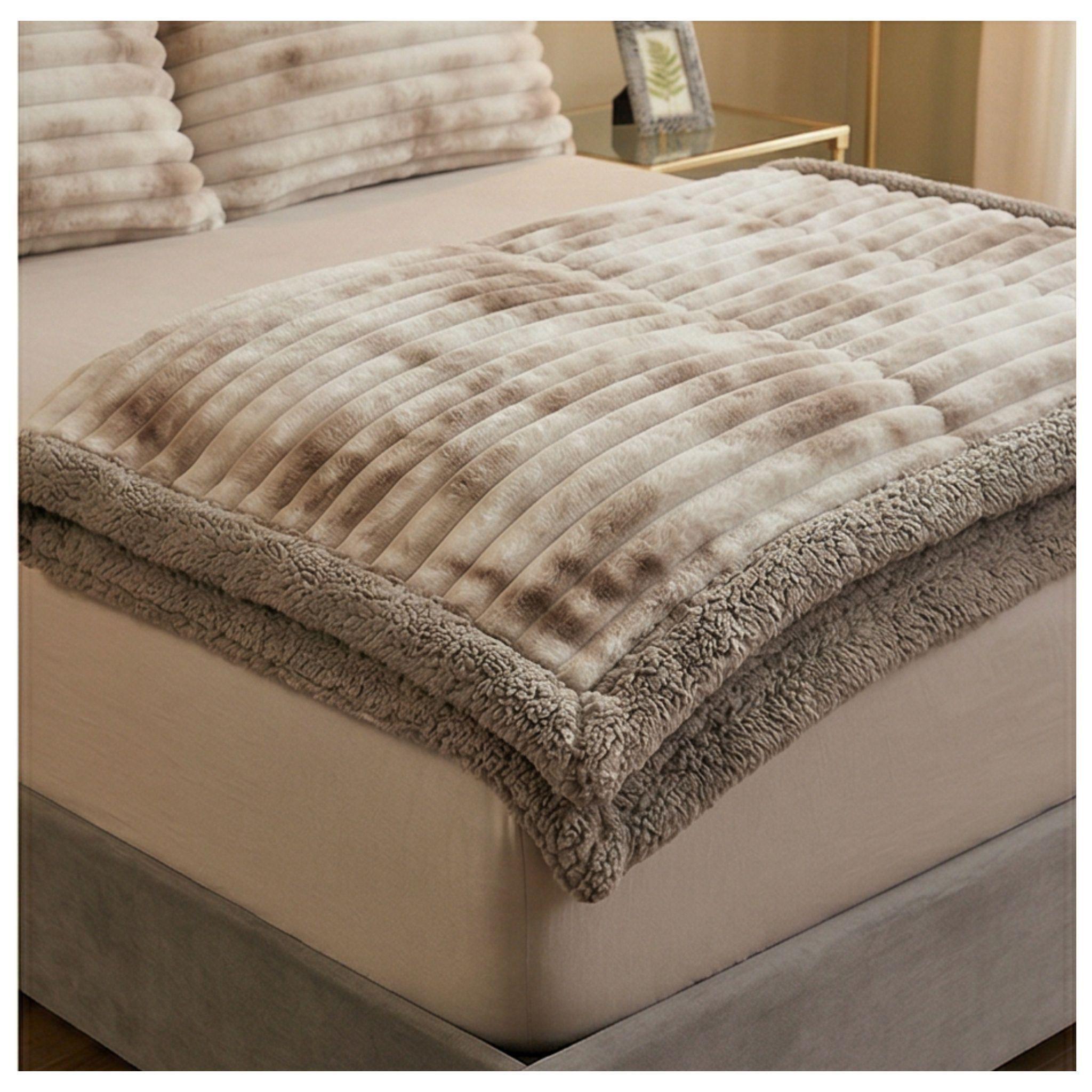 Cobertor Chiporro lineas 2 plazas - Beige jaspeado DN17-2