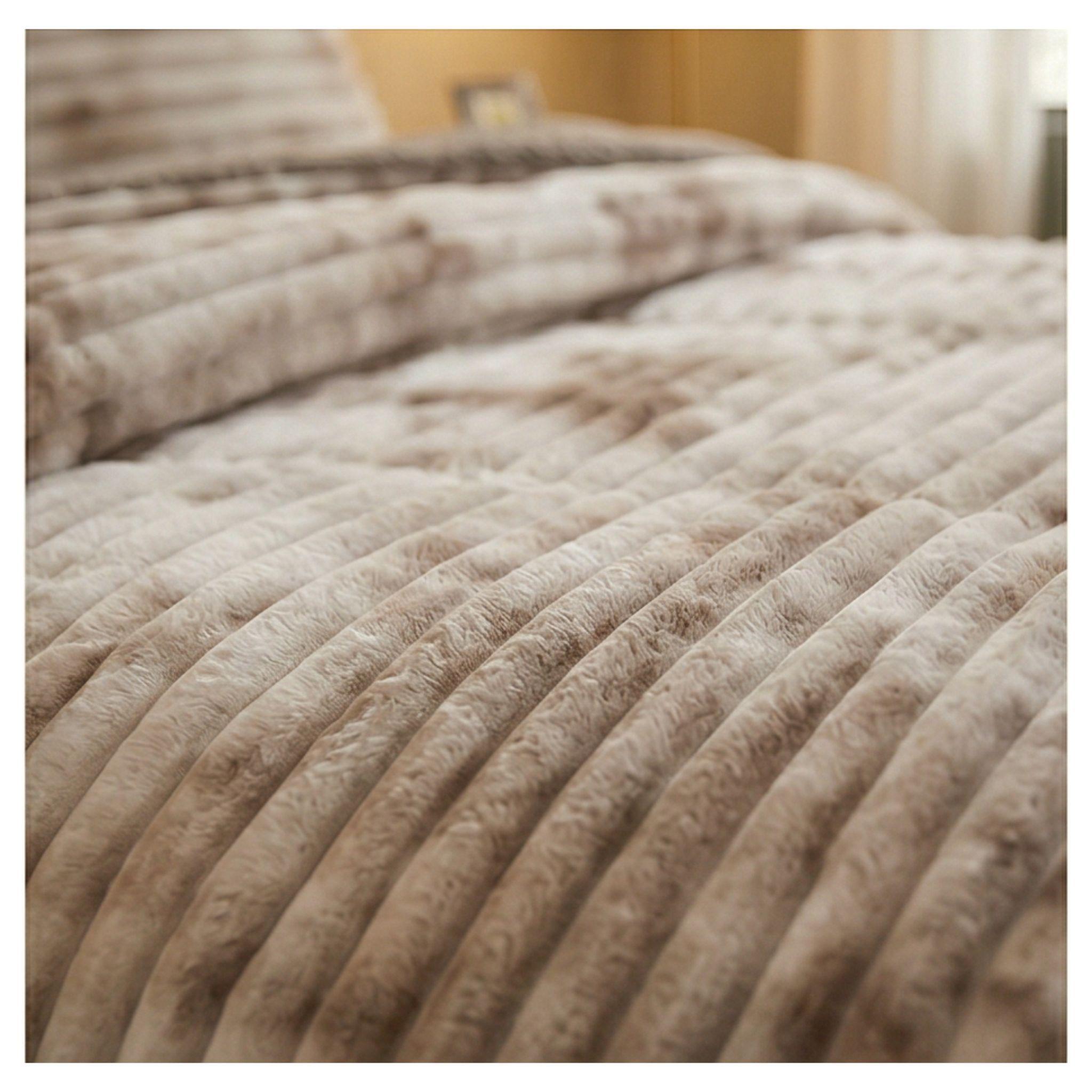 Cobertor Chiporro lineas 2 plazas - Beige jaspeado DN17-3