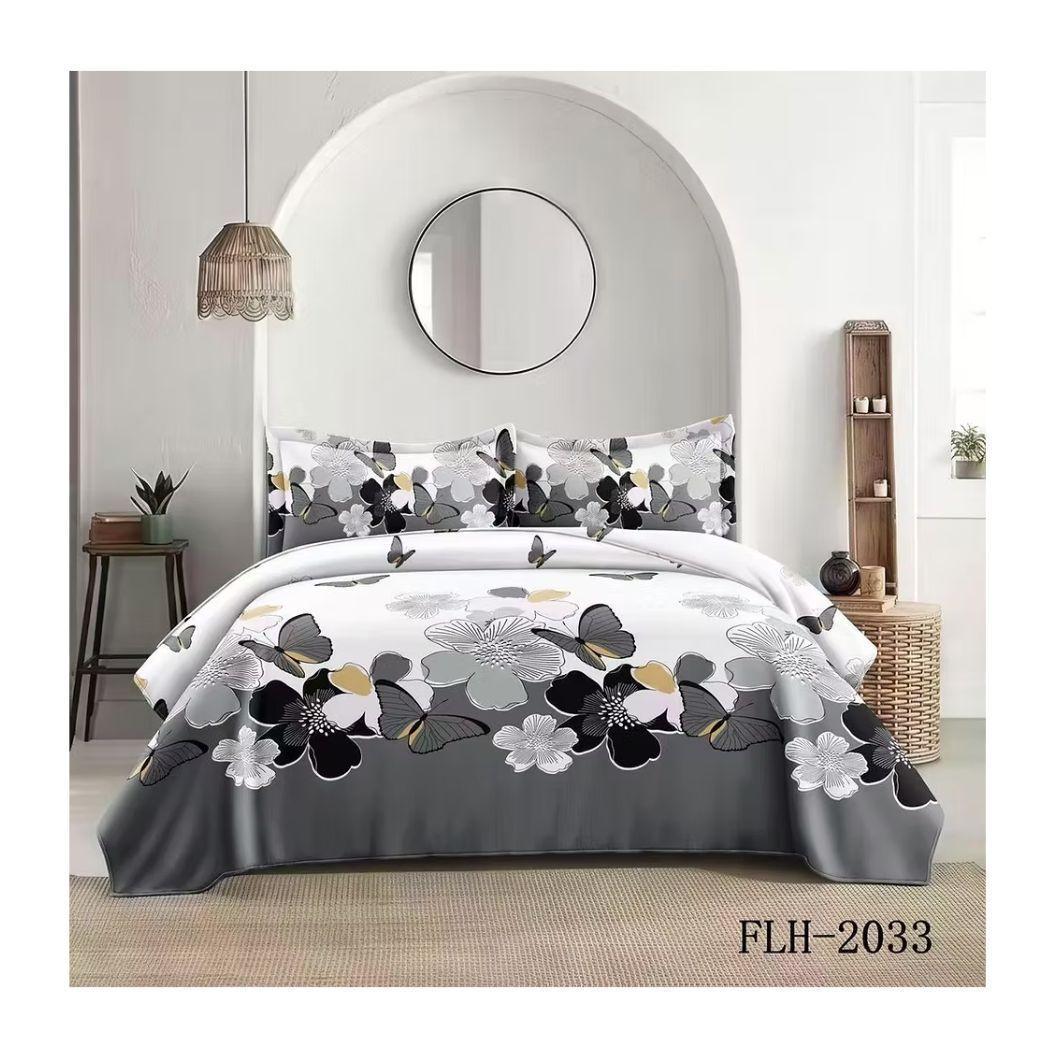 Cubrecama Quilt Verano 2 Plazas-Gris Flores Mariposas KFL2033-2