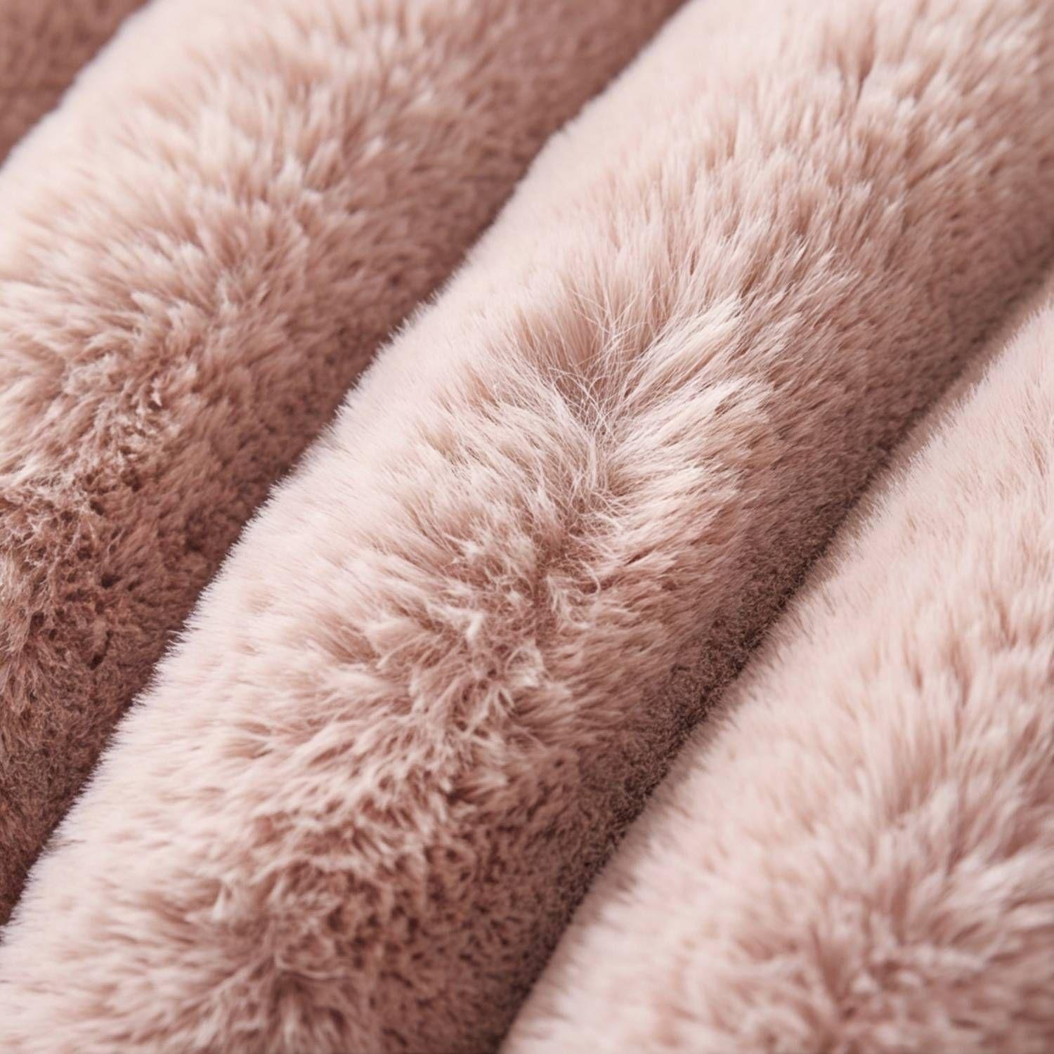 Set 2 Fundas de Cojín Sherpa Suave por Capas Rosado 45x45 cm Colección Hygge Sakura-2