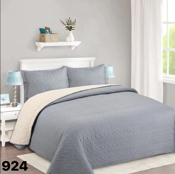 Cubrecama sherpa 2 Plazas Gris M924-2