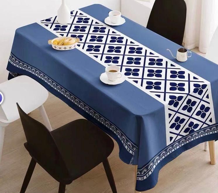 Mantel Rectangular Antimanchas 140 x 220 cm - Azul Mosaicos-0