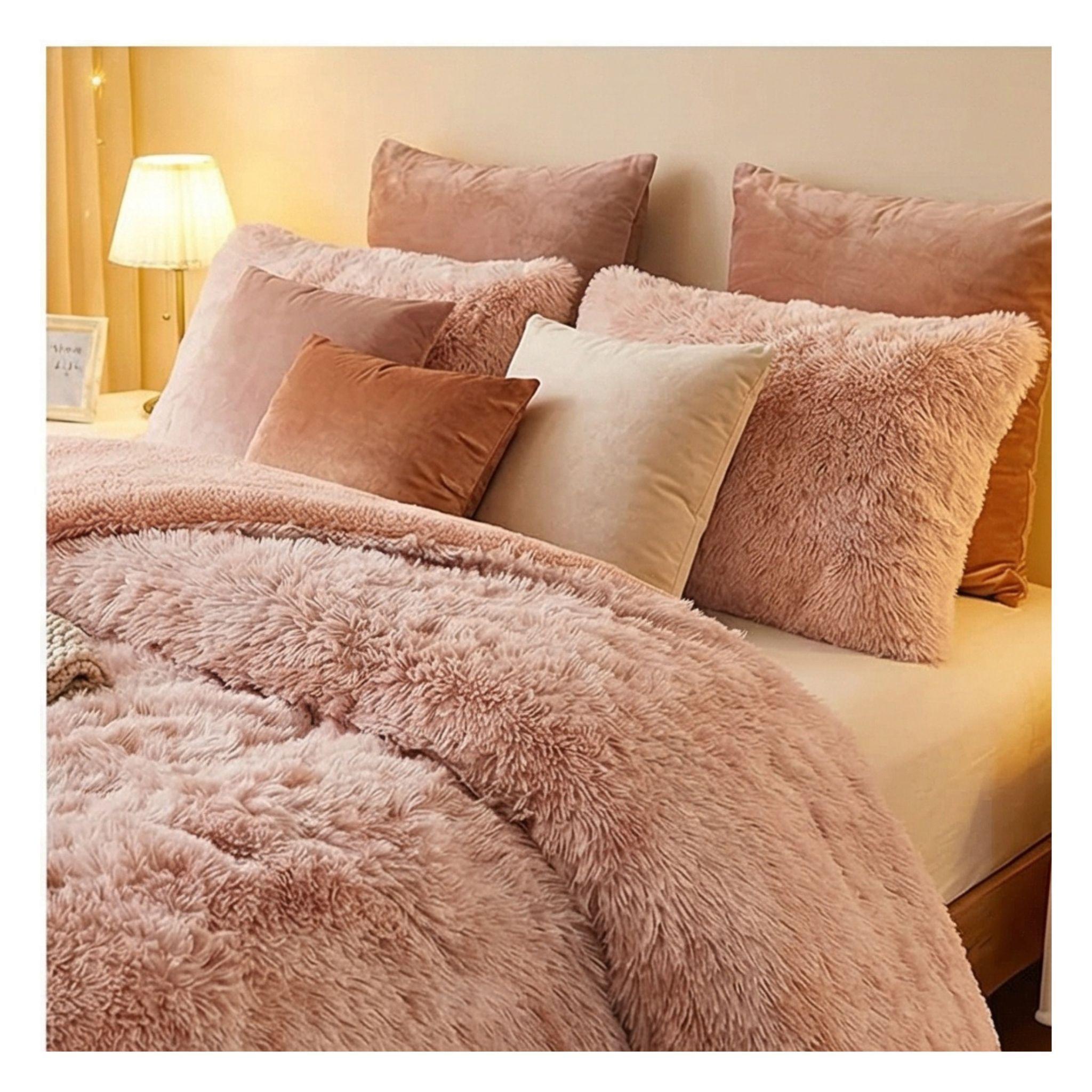 Cobertor Chiporro Peludo king - Beige jaspeado 021-2