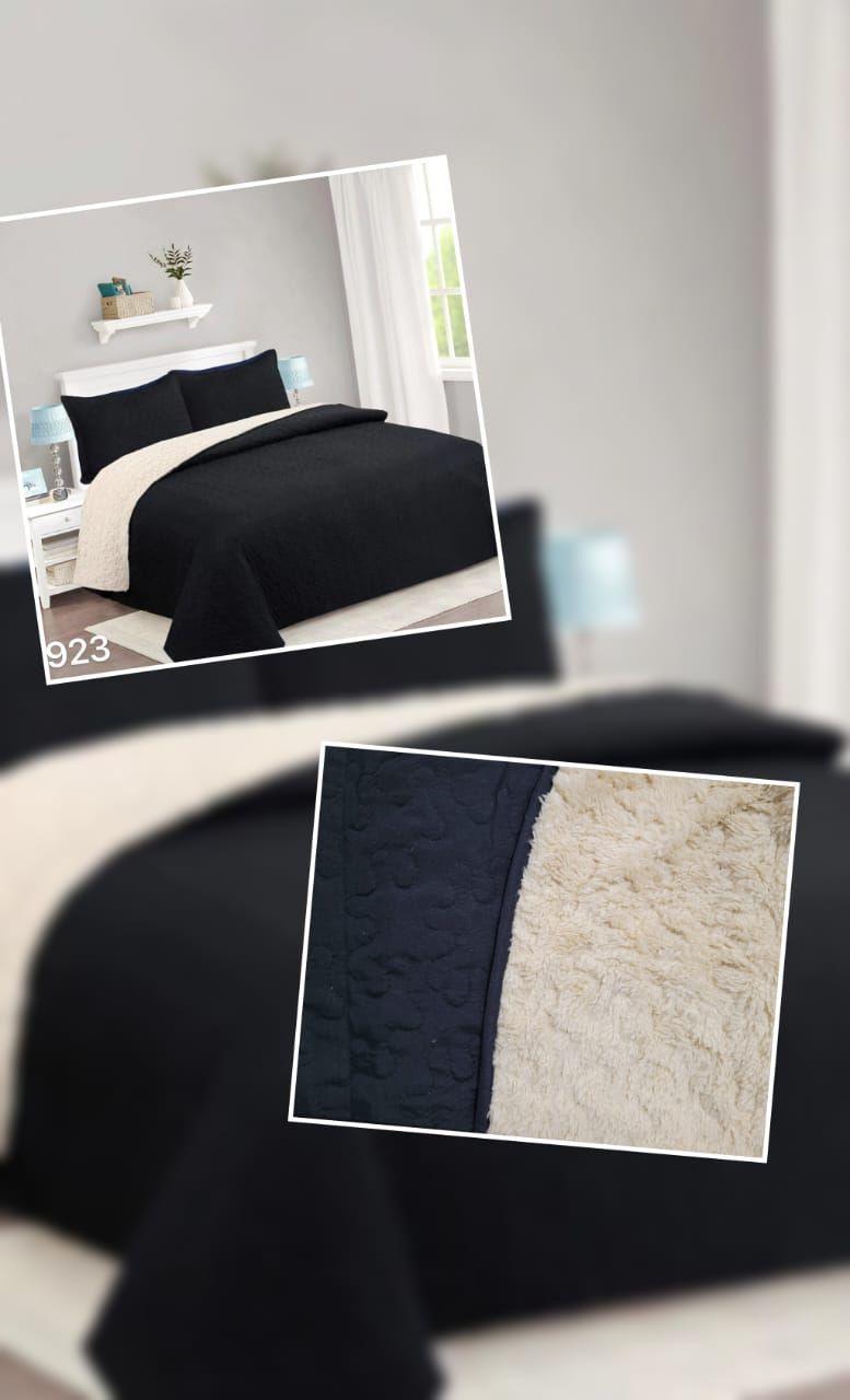 Cubrecama Sherpa 1.5 Plazas - Negro M923-2