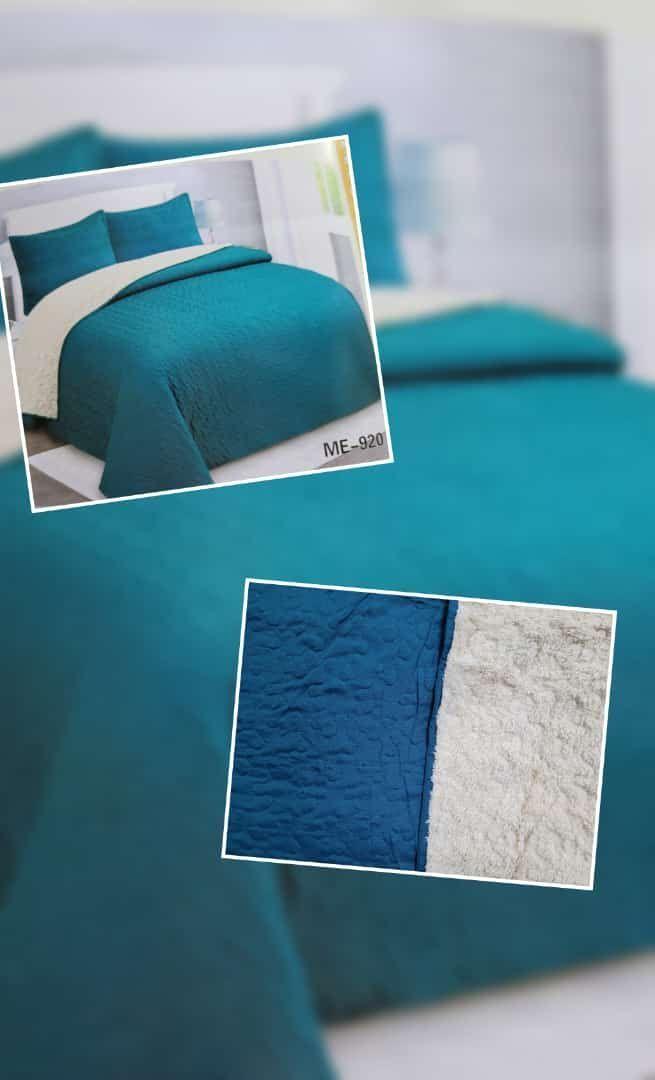 Cubrecama Sherpa 2 Plazas - Azul Petróleo ME920-2
