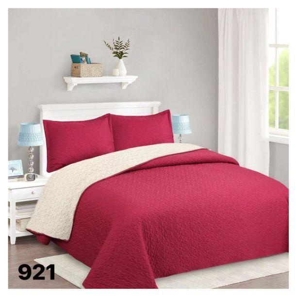 Cubrecama Quilt Sherpa King - Rojo-2