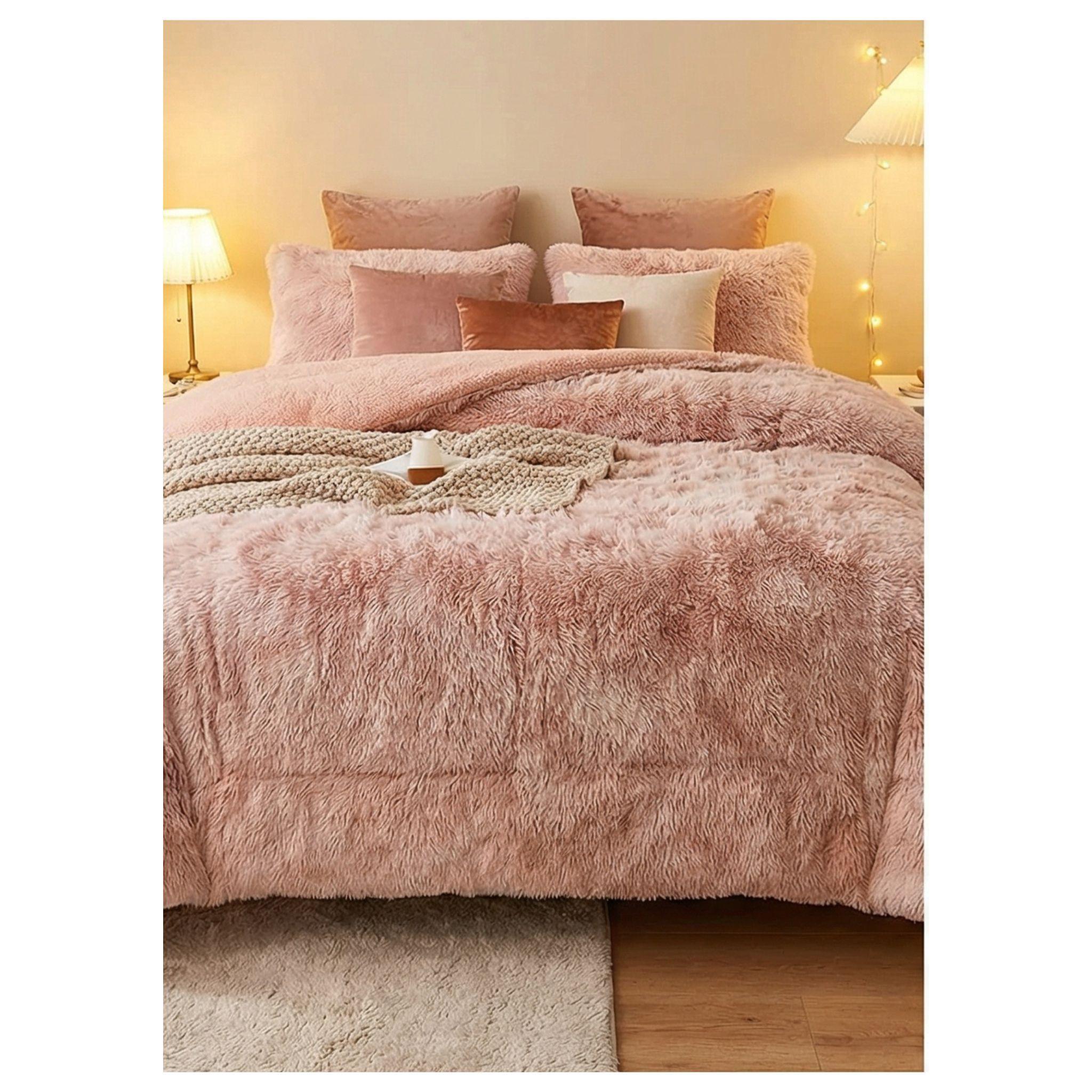 Cobertor Chiporro Peludo Invierno 2 Plazas - Beige Jaspeado 021 -3