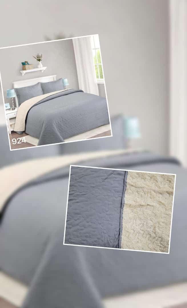 Cubrecama Sherpa 1.5 Plazas - Gris M924-2