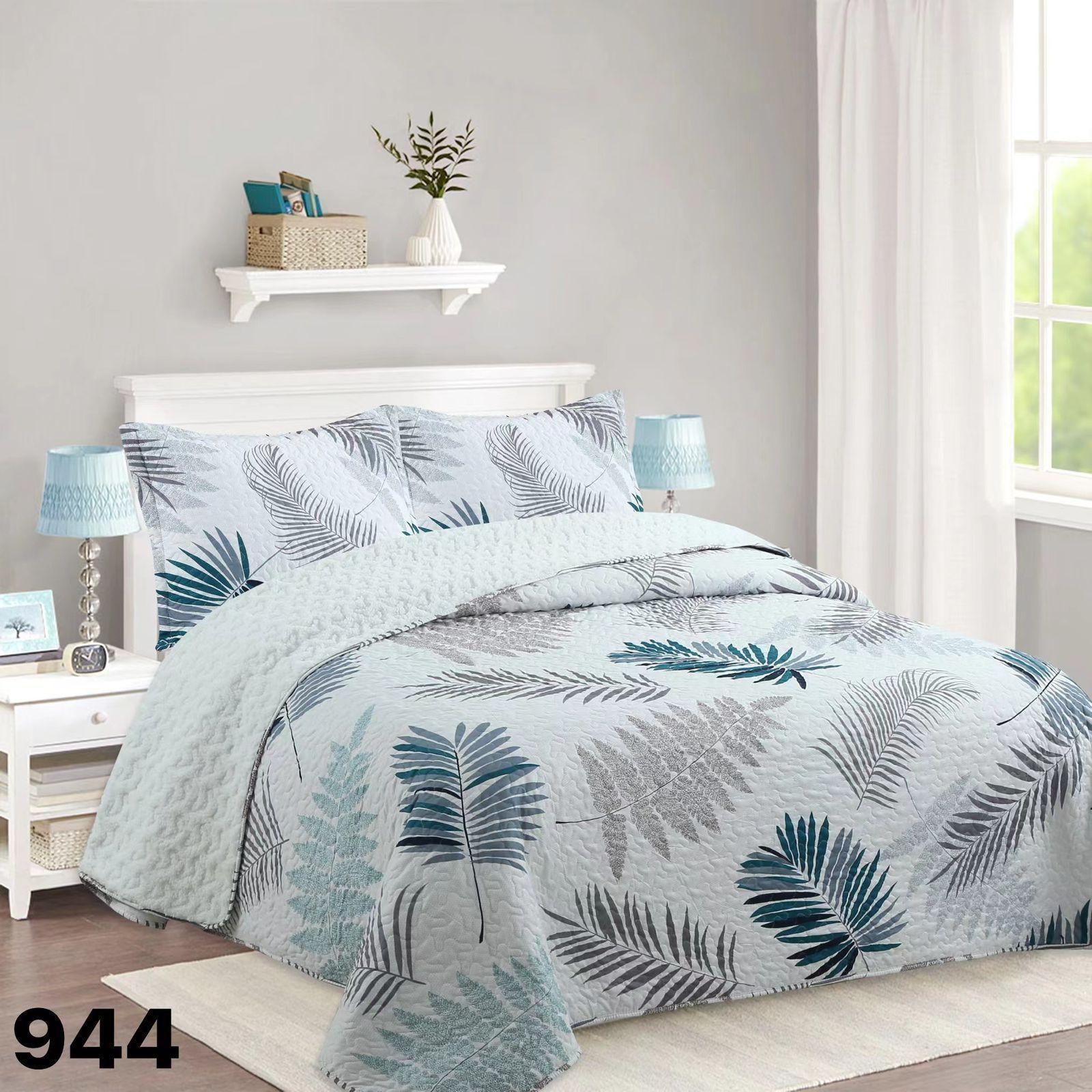 Cubrecama Sherpa King - Crema Hojas M944-2