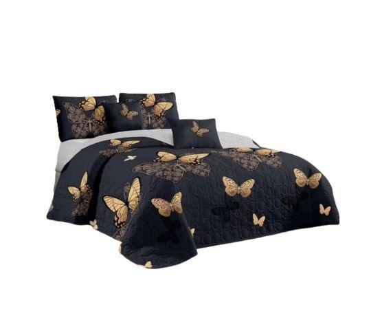 Cubrecama Quilt Verano 2 Plazas negro Mariposa KFL090-0