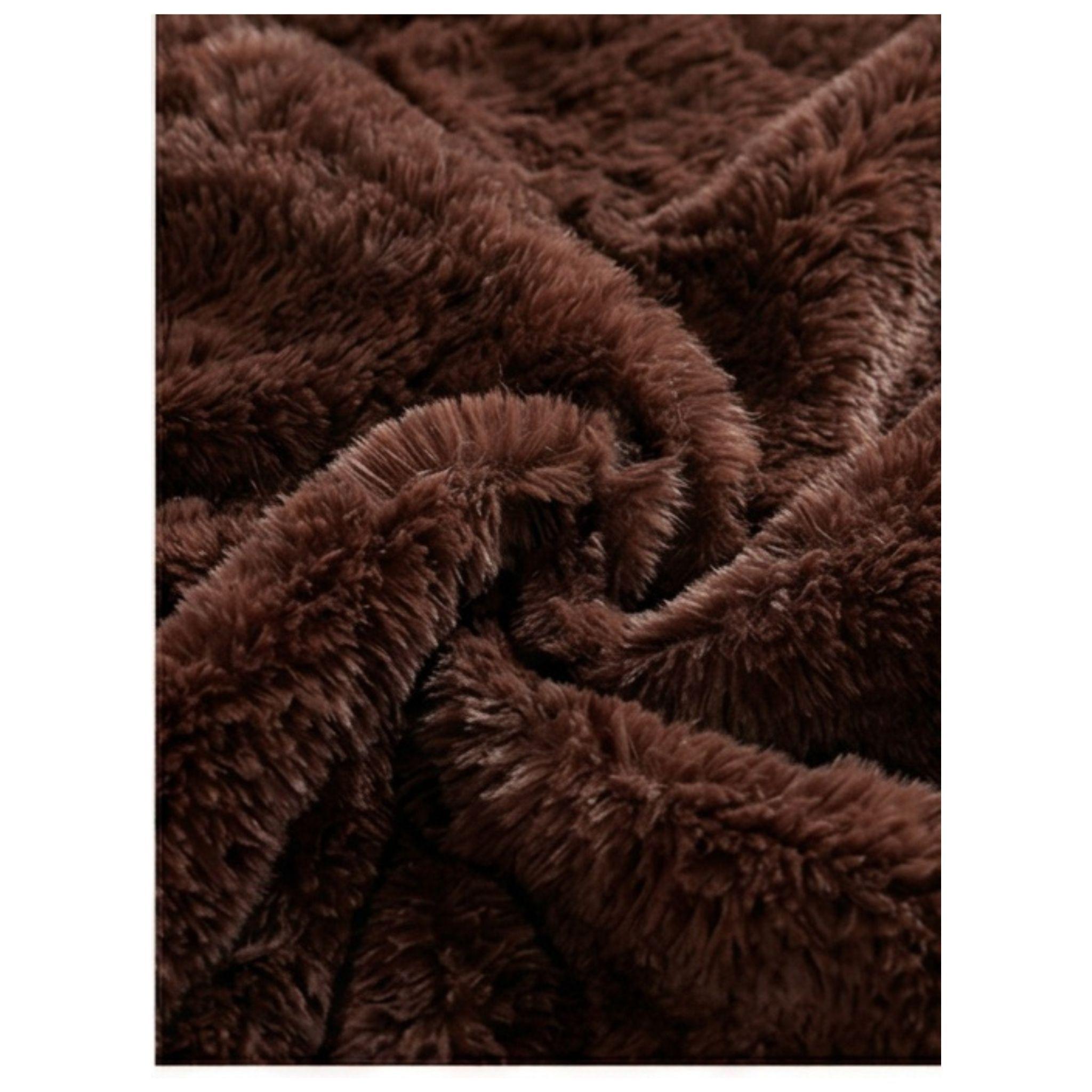 Cobertor Chiporro Peludo 1.5 Plazas Café C045-3