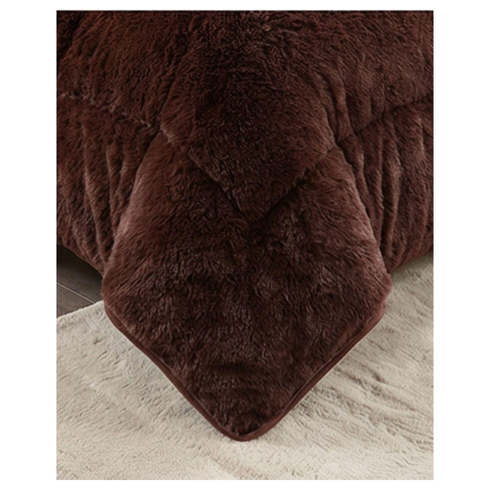 Cobertor Chiporro Peludo 1.5 Plazas Café C045-4
