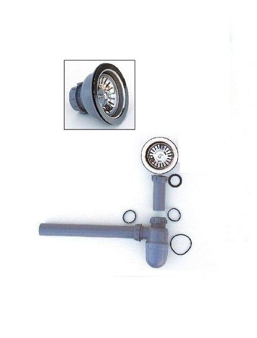 Lavaplatos Circular Acero Inoxidable 34x34x18Cm + Kit de Desague-2