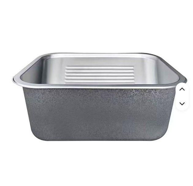 Lavadero Para Ropa Acero Inoxidable 55x45x22cm + Kit de Desague-2
