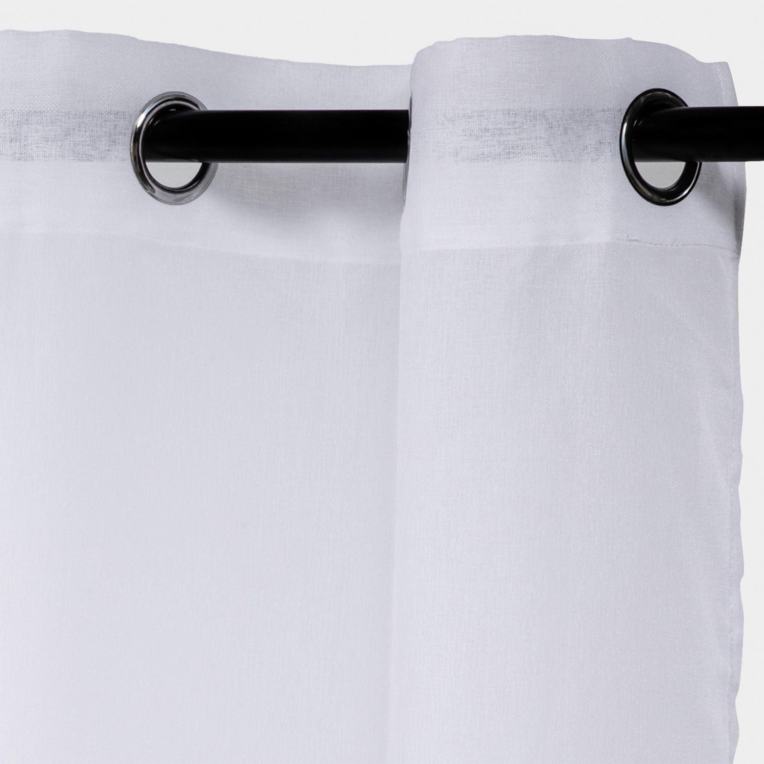 Set 2 Cortinas Visillos Velo Blanco-1