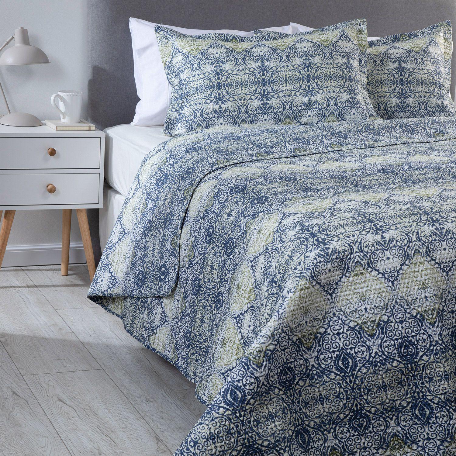 CUBRECAMA ESTAMPADO ULTRA 2 PLAZAS AZUL-3