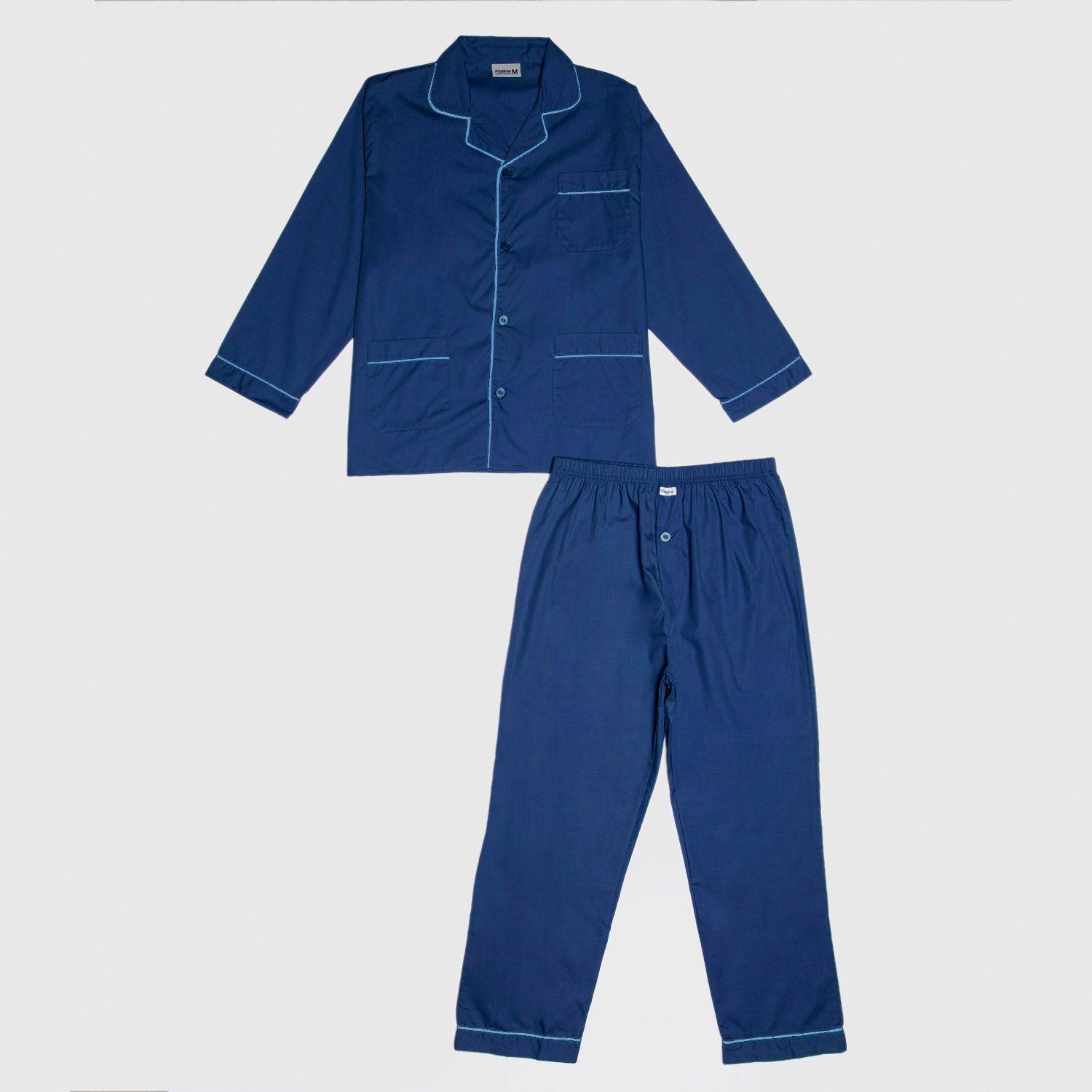 PIJAMA TREVIRA LARGO HOMBRE AZUL-1