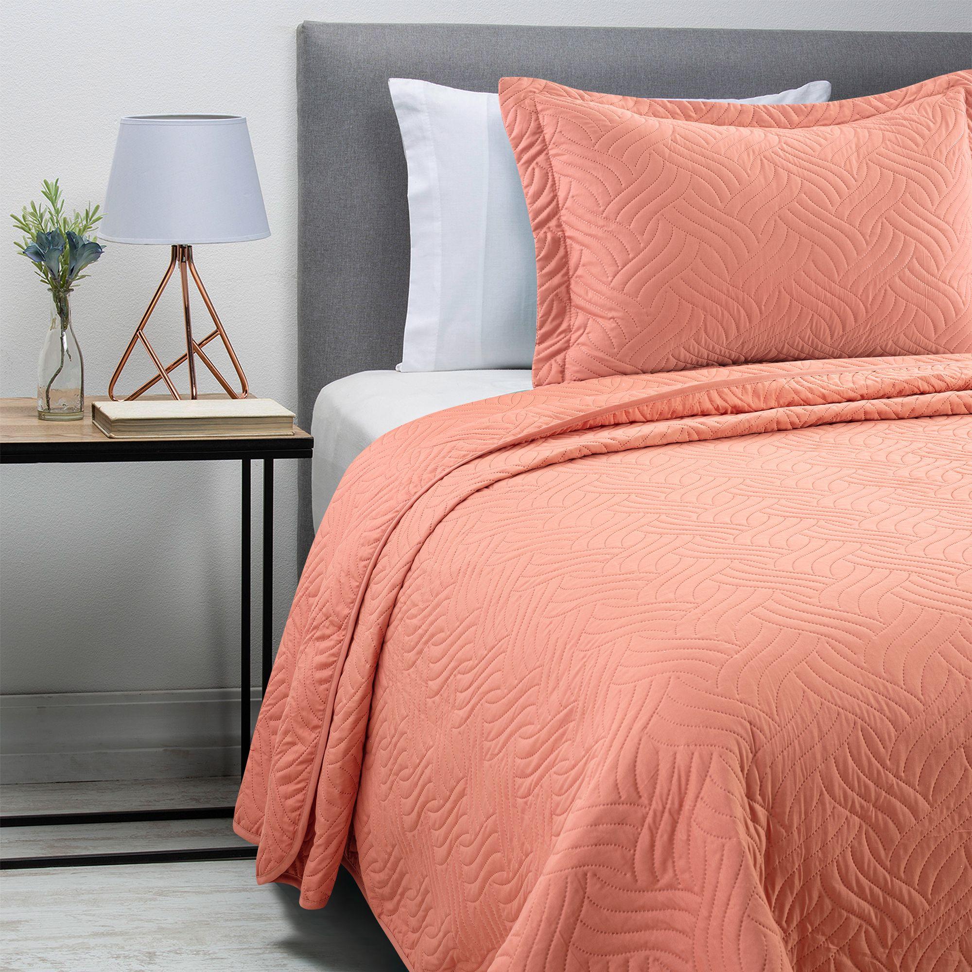 Cubrecama Liso Coral 1.5 plaza-3