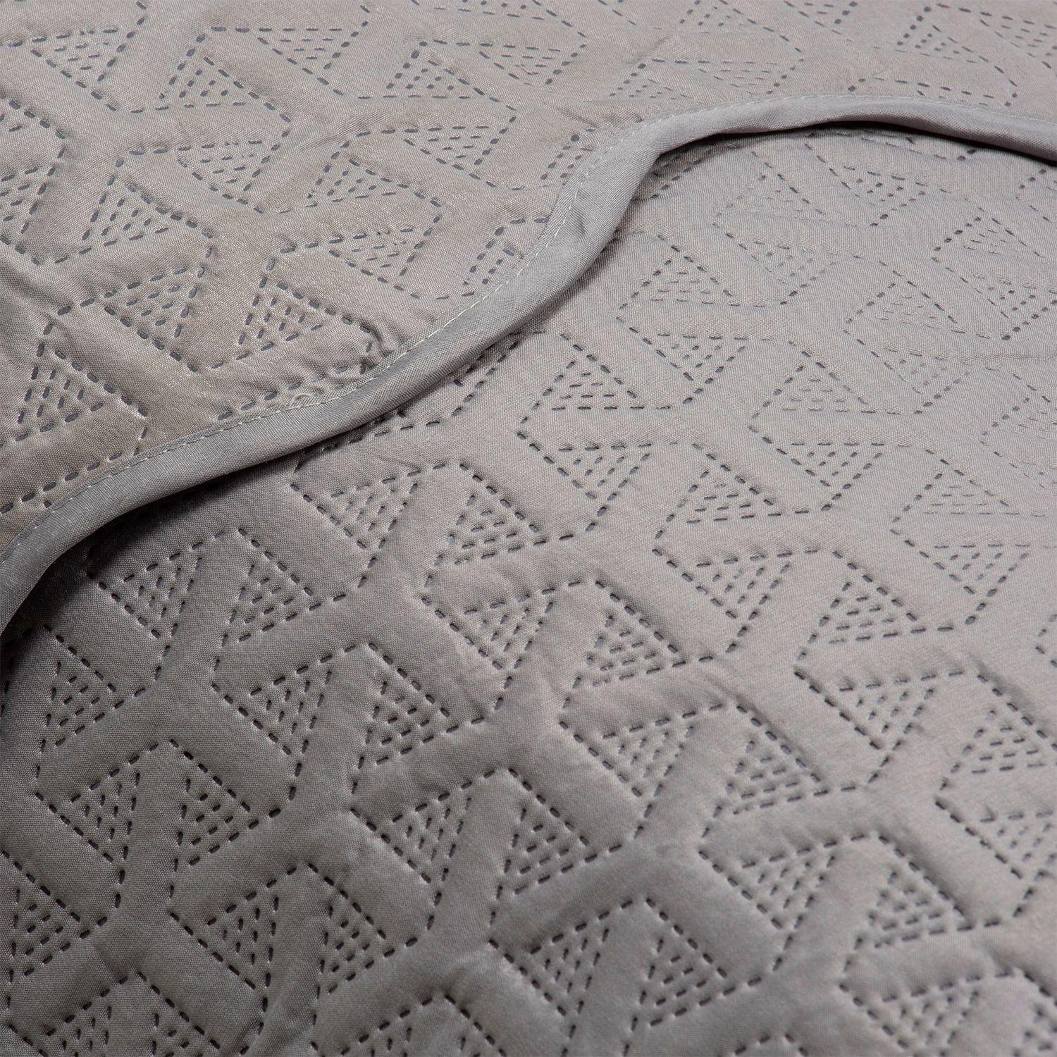 Cubrecama Liso Gris King-2