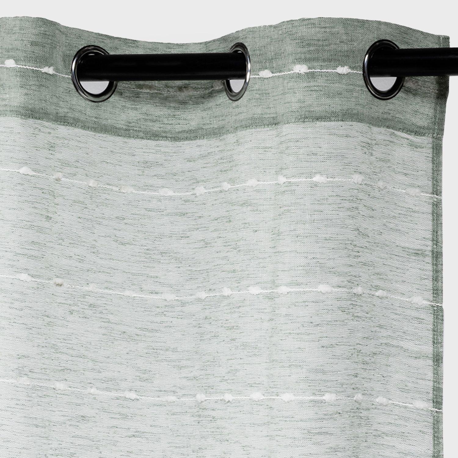 Cortina x2  Visillos Bordado-4