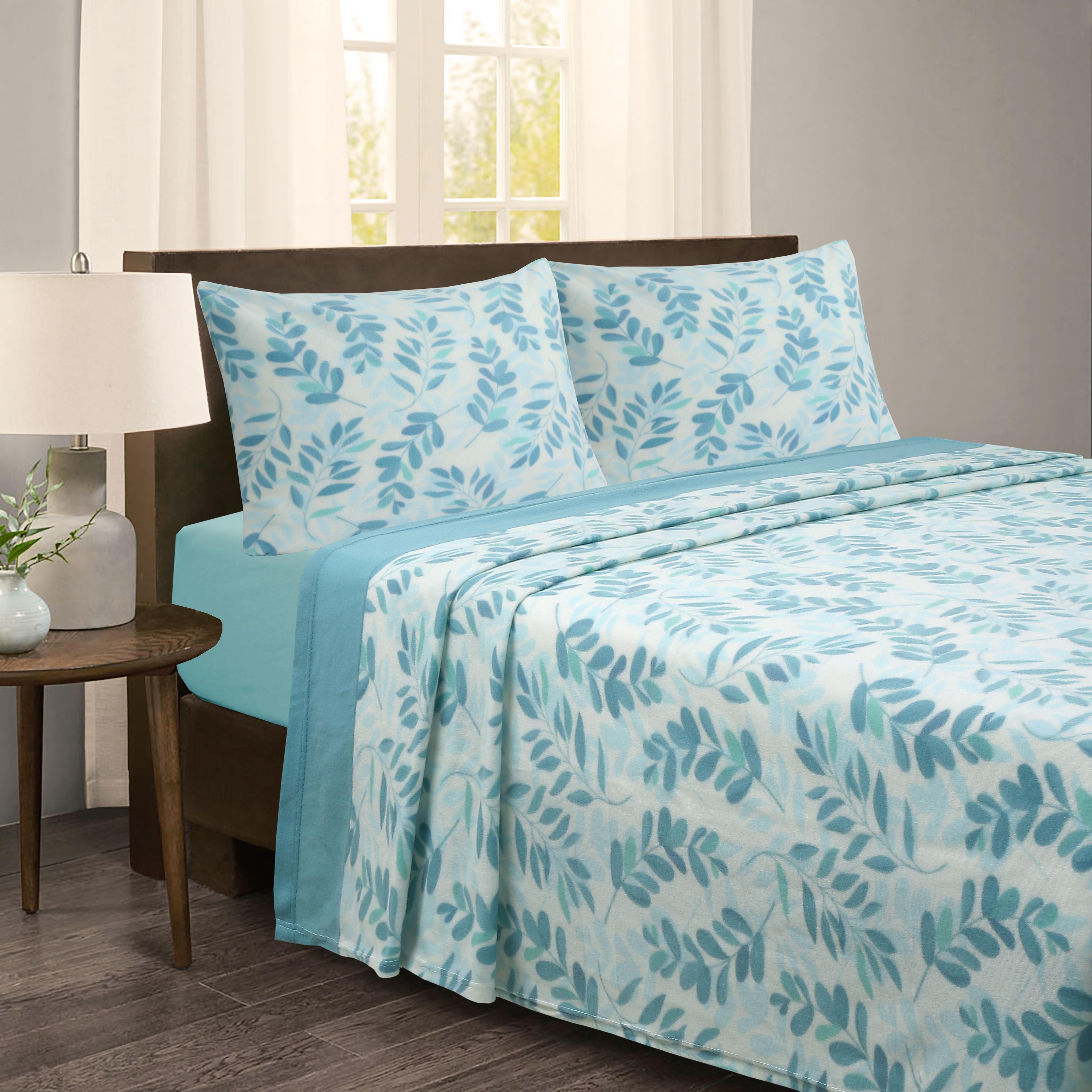 JUEGO SABANAS DE POLAR ESTAMPADAS TURQUESA 1.5 PLAZA-2