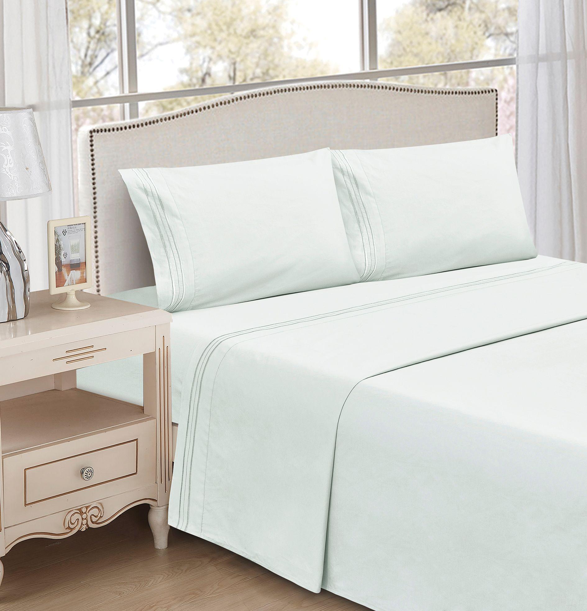 JUEGO DE SABANAS 100% ALGODÓN 200 HILOS MENTA  SUPER KING-3