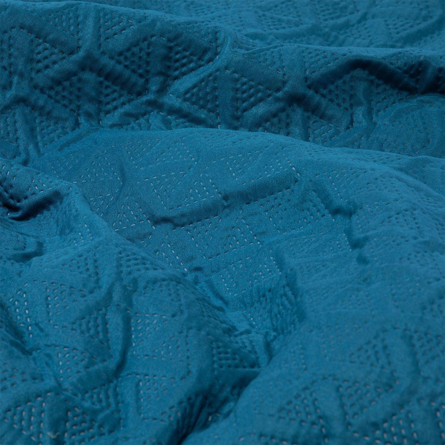 Cubrecama Liso Azul King-2